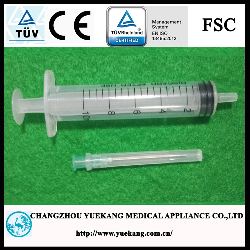 Sterile 3-Teile Kunststoff-Einwegspritze mit CE &amp; ISO-Zulassung