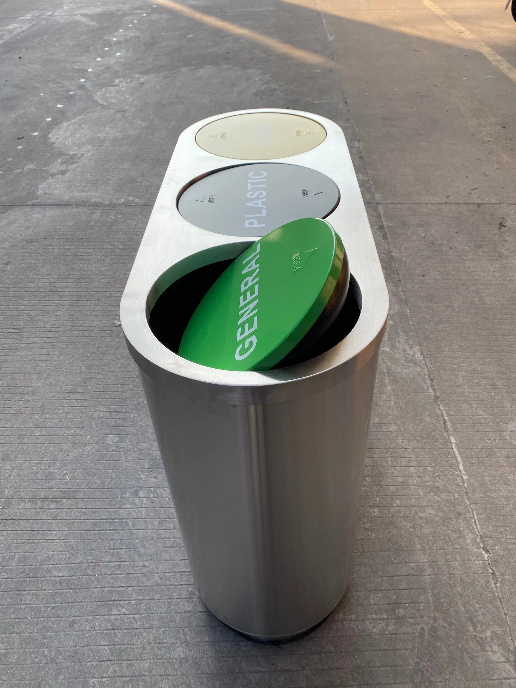 3in1 Flip Lid Stainless Steel Recycling Dustbin