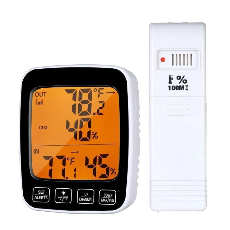 Wireless Room Hygrometer Thermometer with Touch Backlight for Home