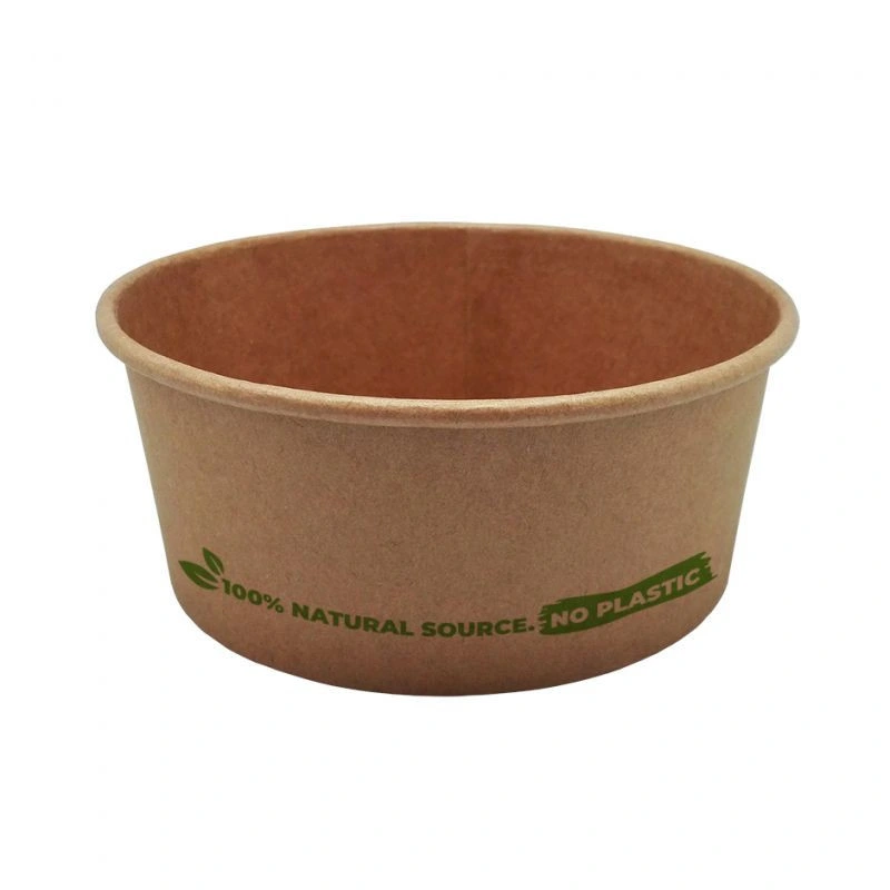 Water Based Coating Paper Salad Bowl with Lid 500ml-1300ml by Disposable Kraft Paper