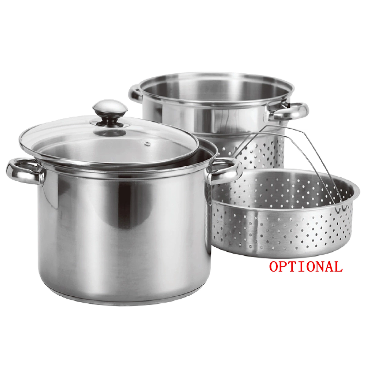 Customized Stainless Steel Italian Pasta Cooking Pots with Strainer