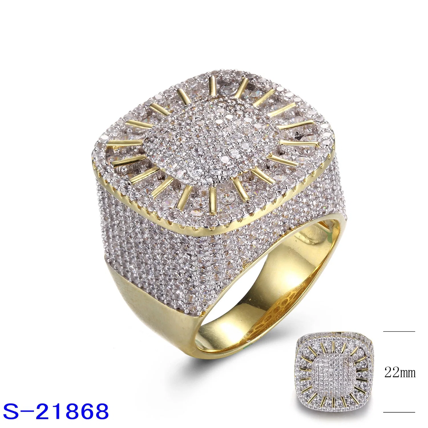 Wholesale/Supplier 925 Sterling Silver Fashion Hip Hop Pop Jewelry Micro Pave Zircon Stone Ring for Men