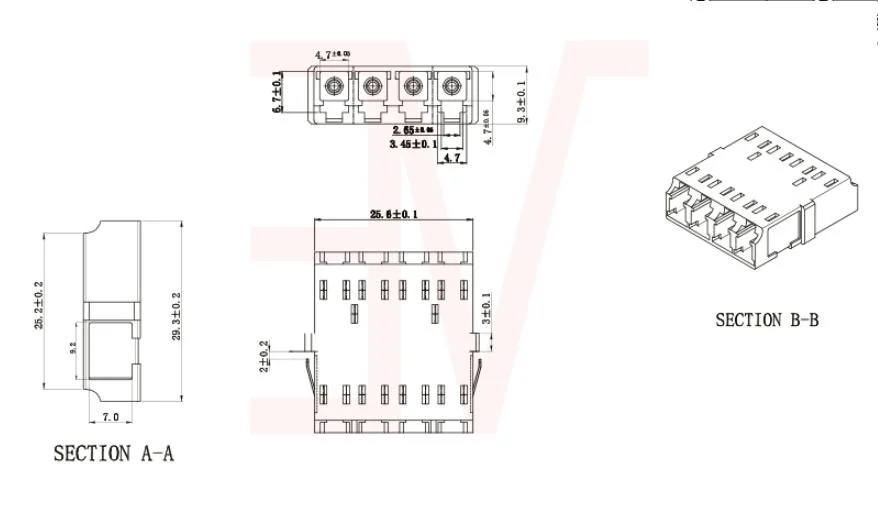 LC/PC Quad Core Integrated Earless Adapter