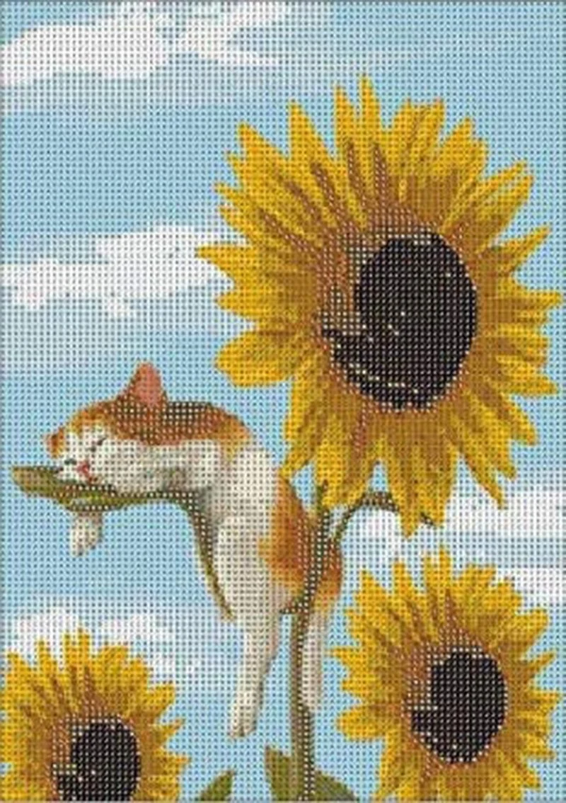 The Best Short Lint Canvas Sunflowers Wholesale/Supplier 5D Diamond Painting with Round and Square Resin Stones