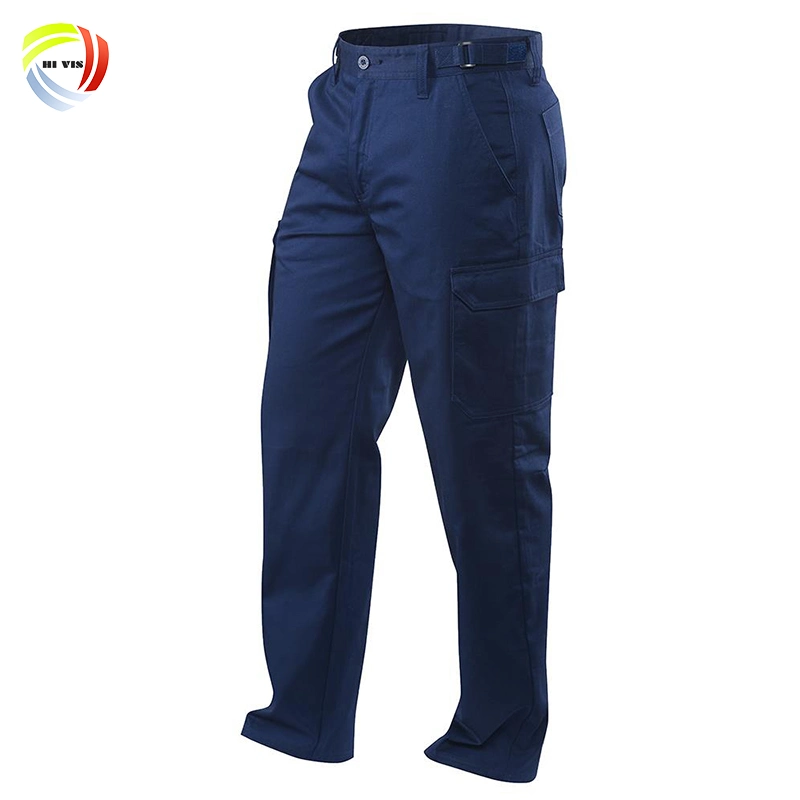 Calças cargo personalizadas Solid Color Long Mens cargo Pant Navy Calças cargo Blue para homem Anti-Pilling Windproof