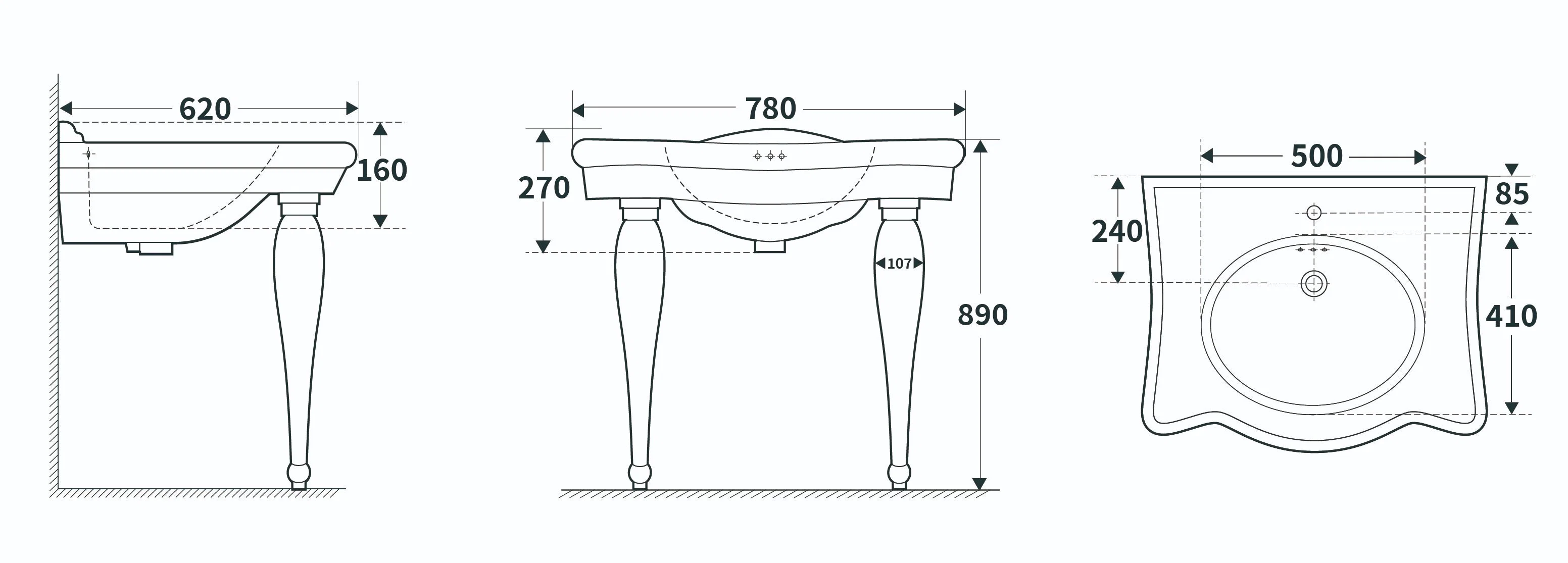 Bathroom Cupc Certified Ceramic Porcelain Glassy White Sanitary Ware Lavatory Vanity Hot Sale Kitchen Handmade Console Wash Sink