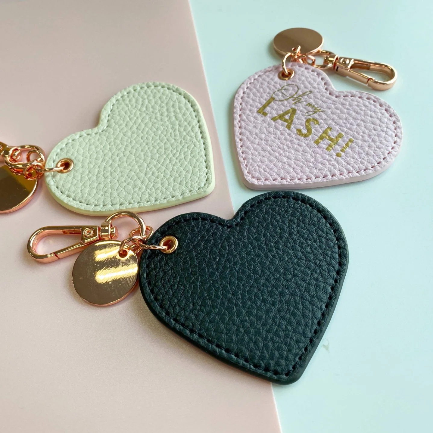 Custom Wholesale/Supplier Personalized PU Leather Key Chain Heart Birthday PU Leather Keychain Keyring