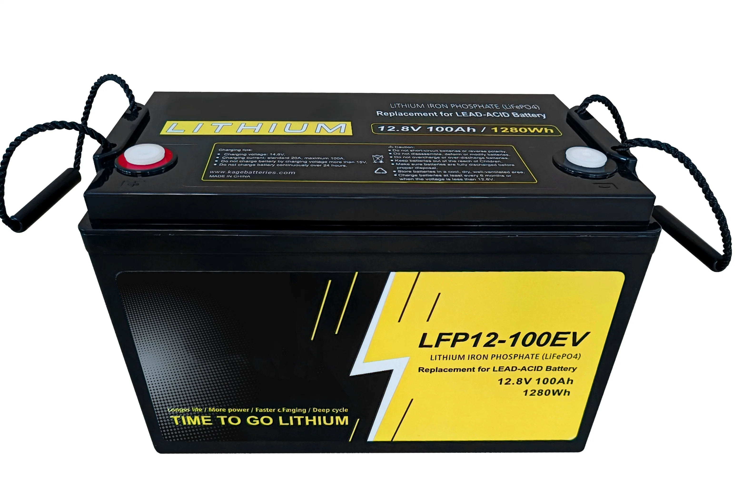 12V 24 Volt 100Ah LiFePO Solar4 Bateria de íon de lítio de armazenamento Energi Batterie Véspera de fosfato de ferro Bateria de lítio