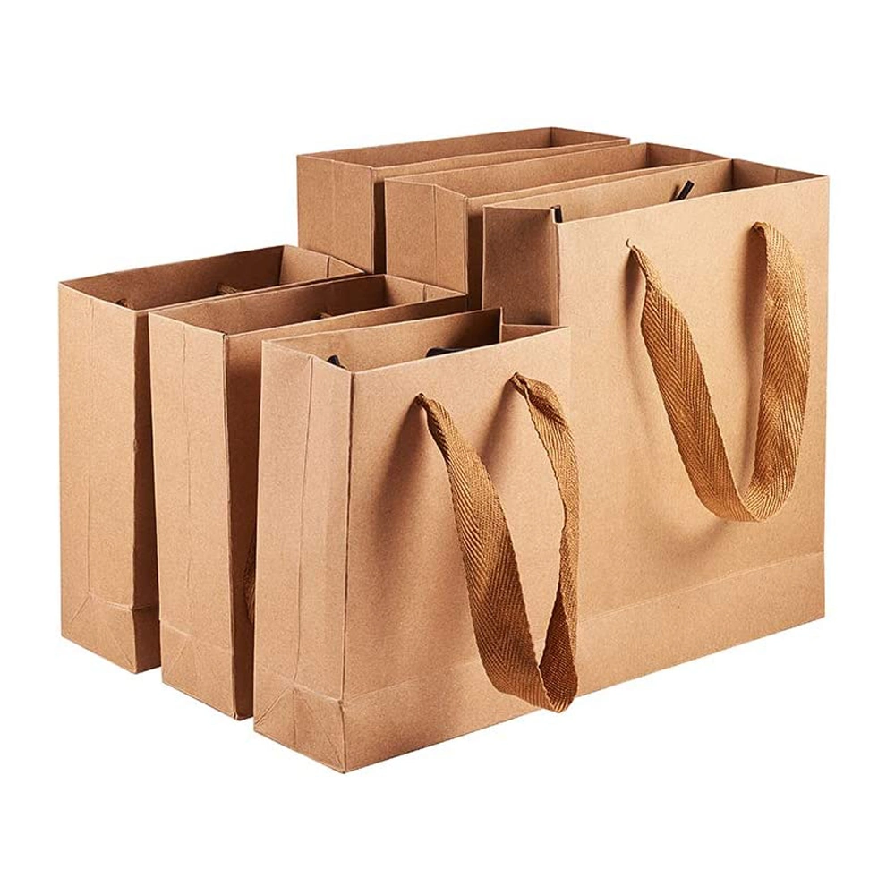 Подарочная сумка Kraft Paper Pouches для Party Одежда Обувь Упаковка Подарочные сумки оптом с нейлоновой ниткой