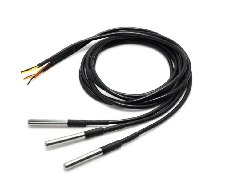 China Manufacturer Electric Components Digital Temp Sensor Ds18b20 Probe with 1m 2m 3m 5m Cable