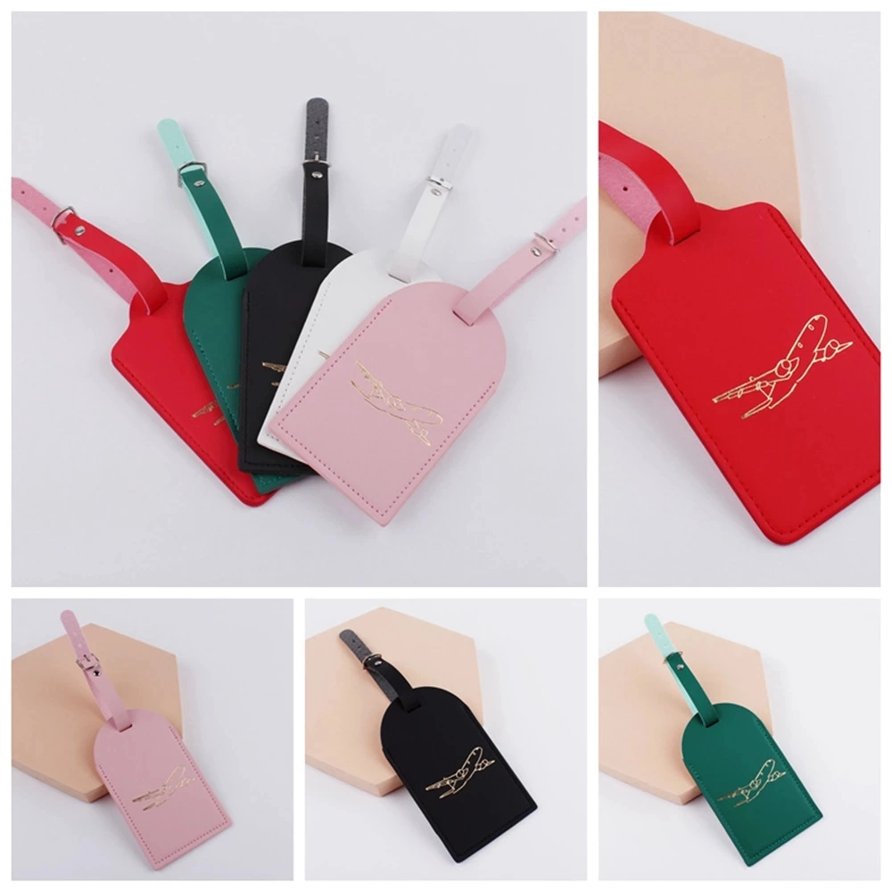 Fashionable PU Leather Luggage Tag for Women and Men - Stylish Suitcase ID Address Holder