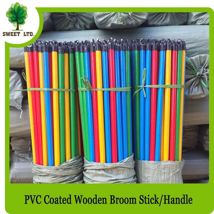 Machine Making Cheap Shrink Film PVC Coated Wooden Broom Handle for Broom