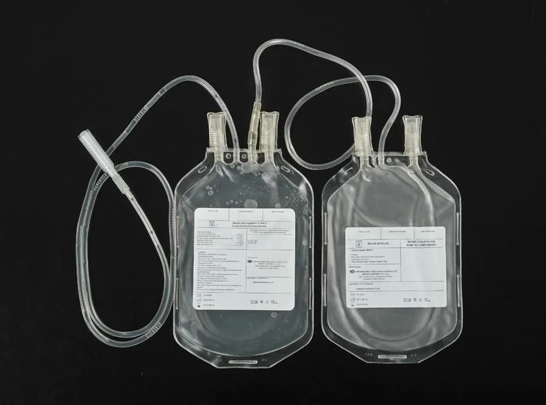 CE/ISO Medical Disposable Sterile Manufacturers Price PVC Cpda-1 Blood Collection Bag 100 Ml 250ml 450ml 500ml Medical Quadruple Triple Double Single Blood Bag