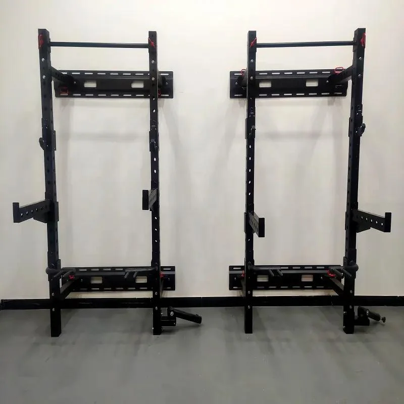 Home Gym Fitness Equipment Foldable Adjustable Folding Power Rack Wall Mount Squat Rack