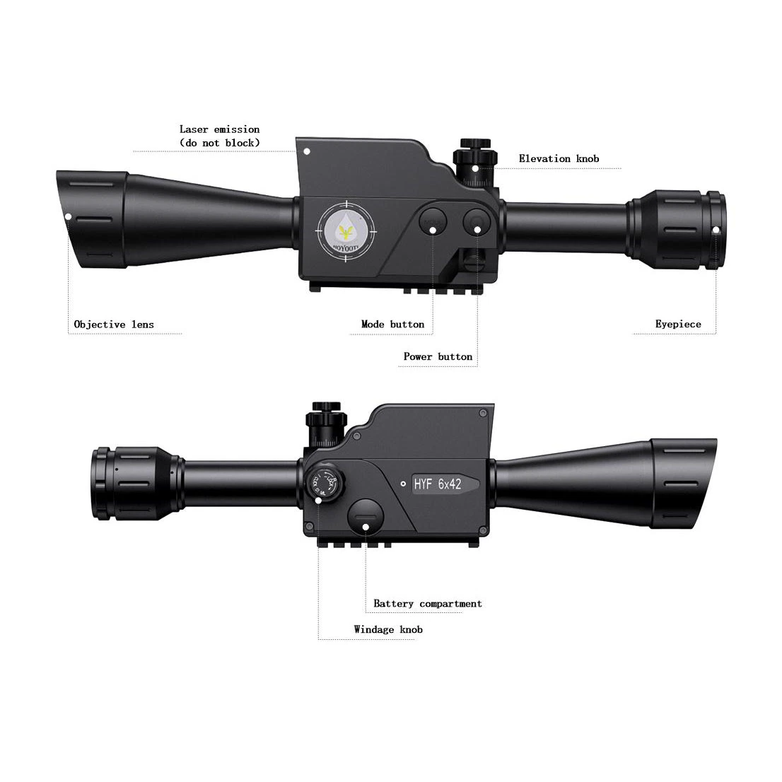 1000m Long Range Outdoor Laser Thermal Monocular Hunting Scopes Optics Riflescope