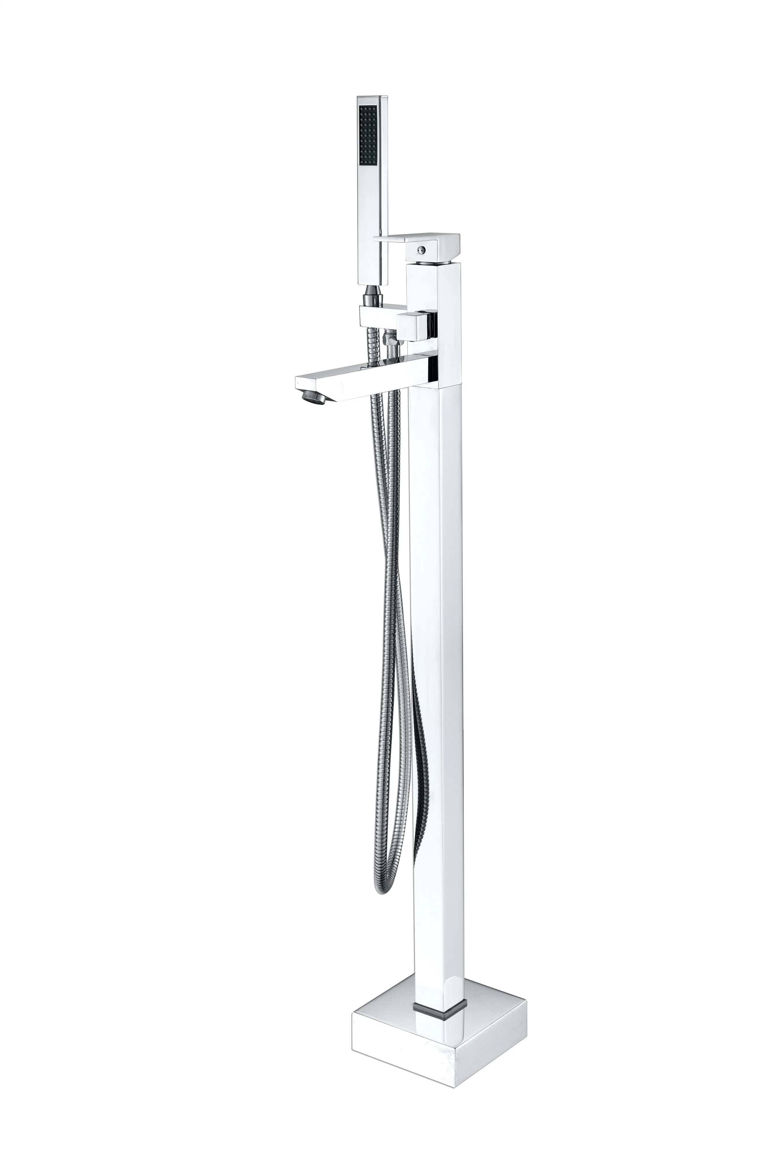 Itabath Square Design Floor Standing Bathtub Faucet Made by Brass Polished Chrome Finish