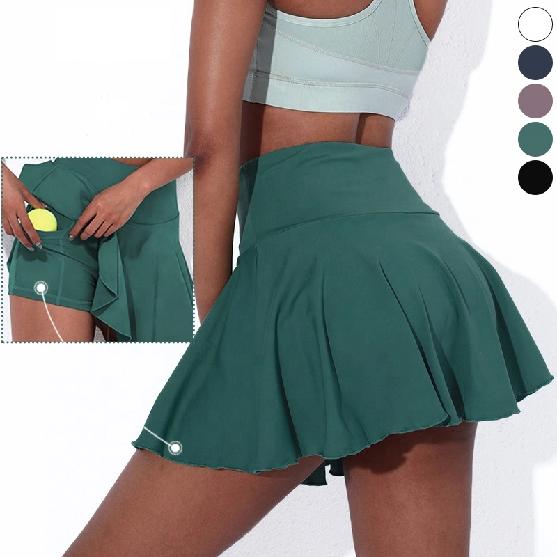 Comercio al por mayor de dos piezas de diseño de bolsillo de la aptitud del yoga faldas Tenis ropa deportiva ropa de mujer