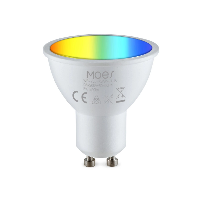 Cor de bricolage Smart GU10 Lâmpadas de poupança doméstica inteligente lâmpadas LED Energy Smart Timer funciona com Alexa Google Casa Alice Rgbcw Luz de intensidade regulável