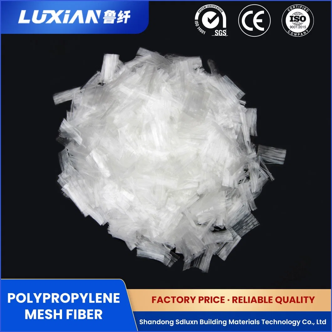 Sdluxn Concrete Reinforcing Fiber Lxbw Modified Polypropylene Functional Polypropylene Fiber Mesh China Polypropylene PP Fibrillated Mesh Factory