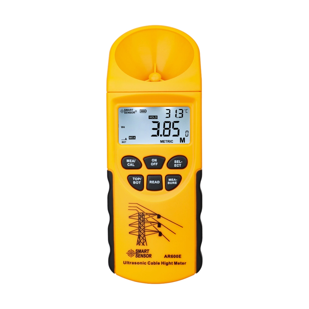 Ultrasonic Cable Height Meter 6 Cables Measurement LCD Display Measuring Range (Height 3-23m, Plane 3-15m) Smart Sensor Ar600e