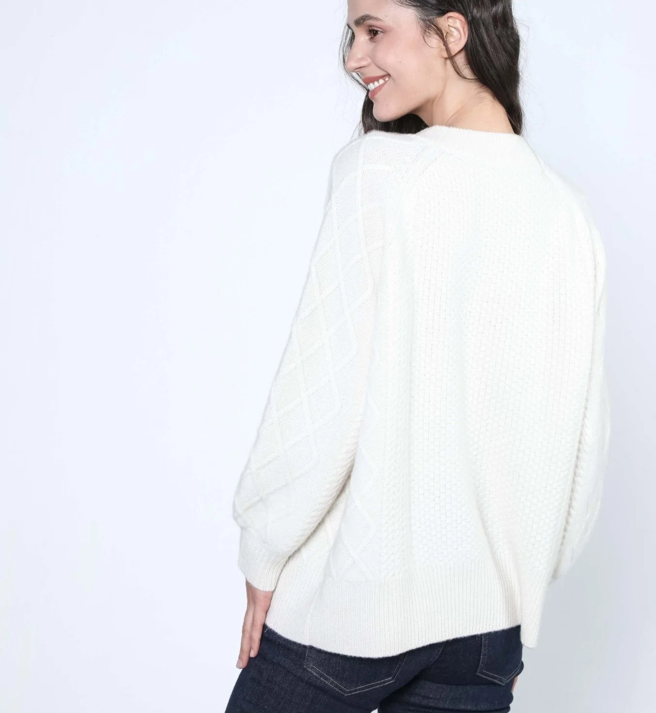 Cable Sleeve Women&prime; S Fashion Cashmere Heavyweight Pullover Sweaters