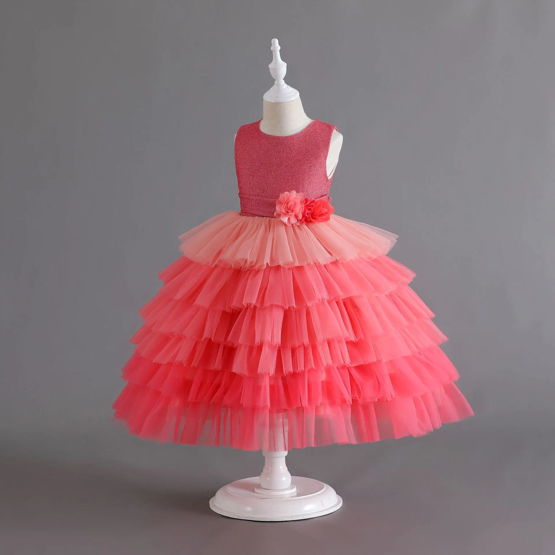 Baby Clothes Girls Cake Party Garment Wedding Dress Progressive Color Ball Gown