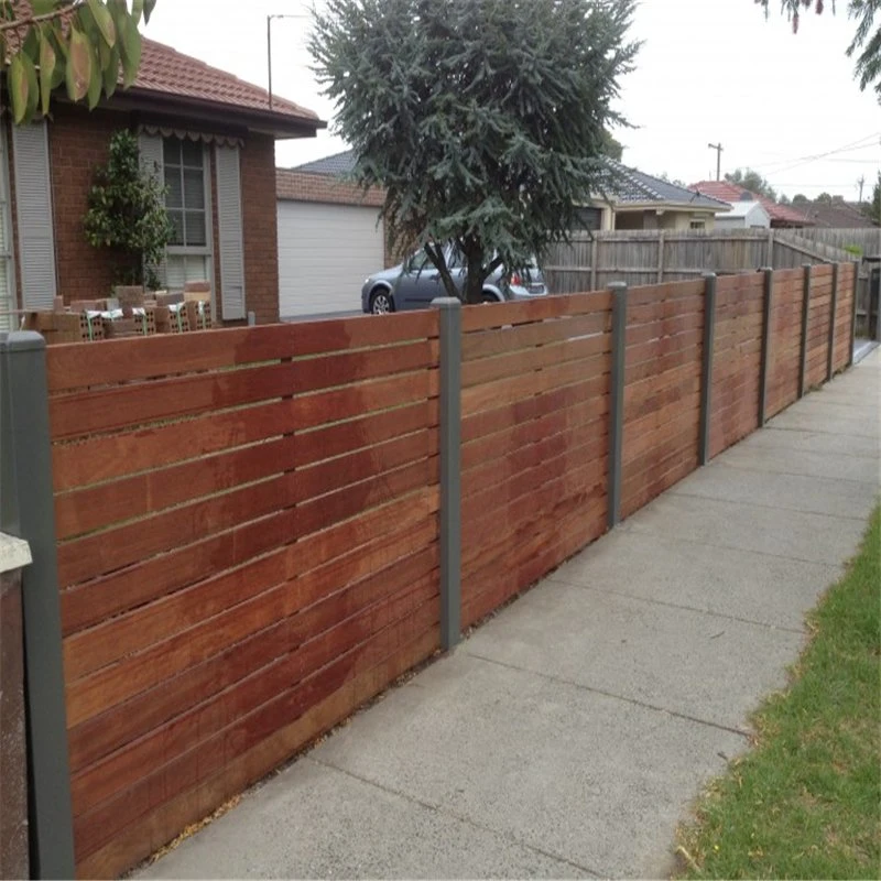 Aluminum Wood Grain Slat Fence Panel Garden Fencing Security Fence Wall