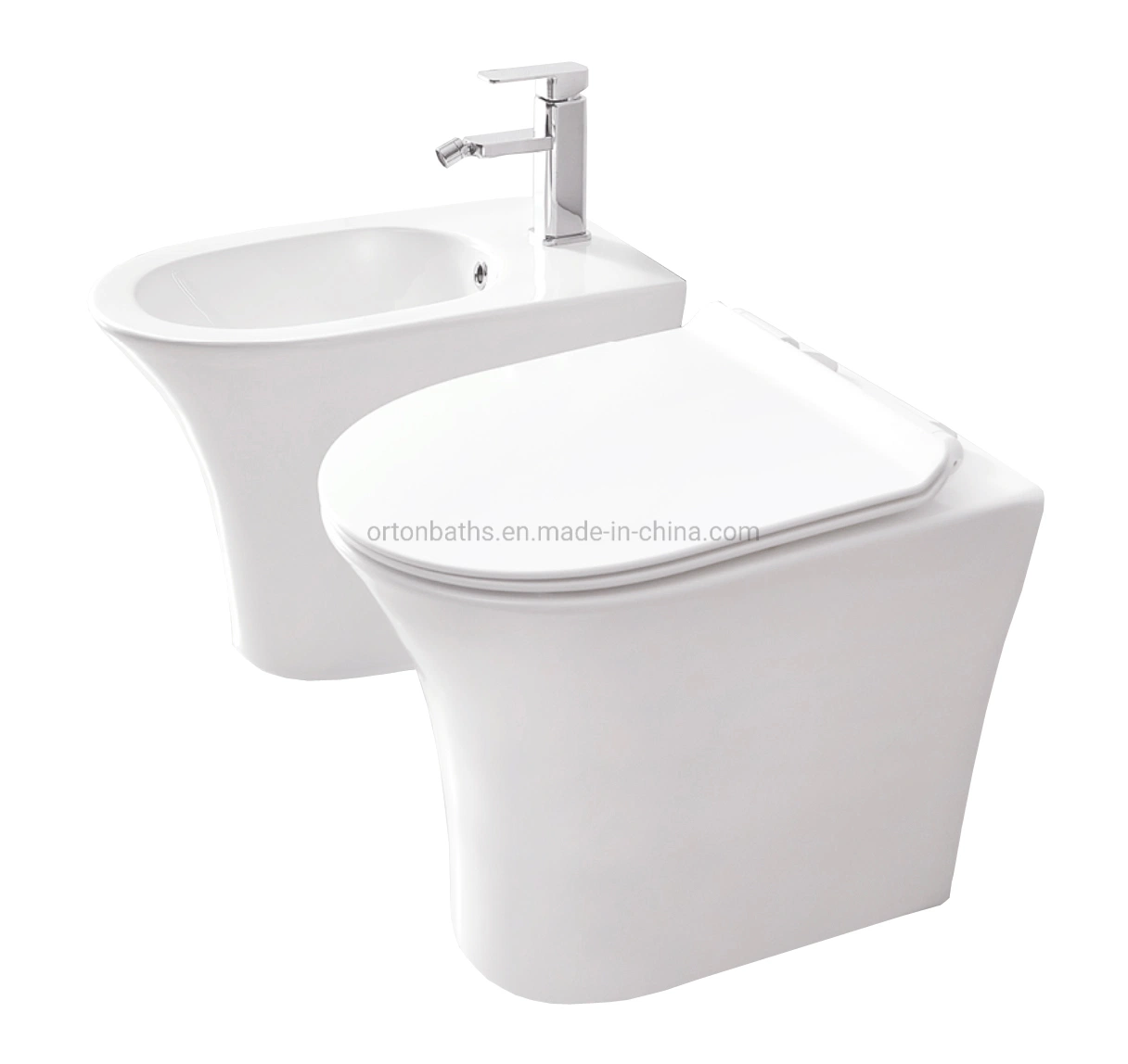 Ortonbath Toilet Europe Smart Bathroom Toilet Sanitary Ware Africa Twyford Ceramic Floor Mounted One Two Piece Wc Rimless Bidet Toilet with Bowl Seat Cover