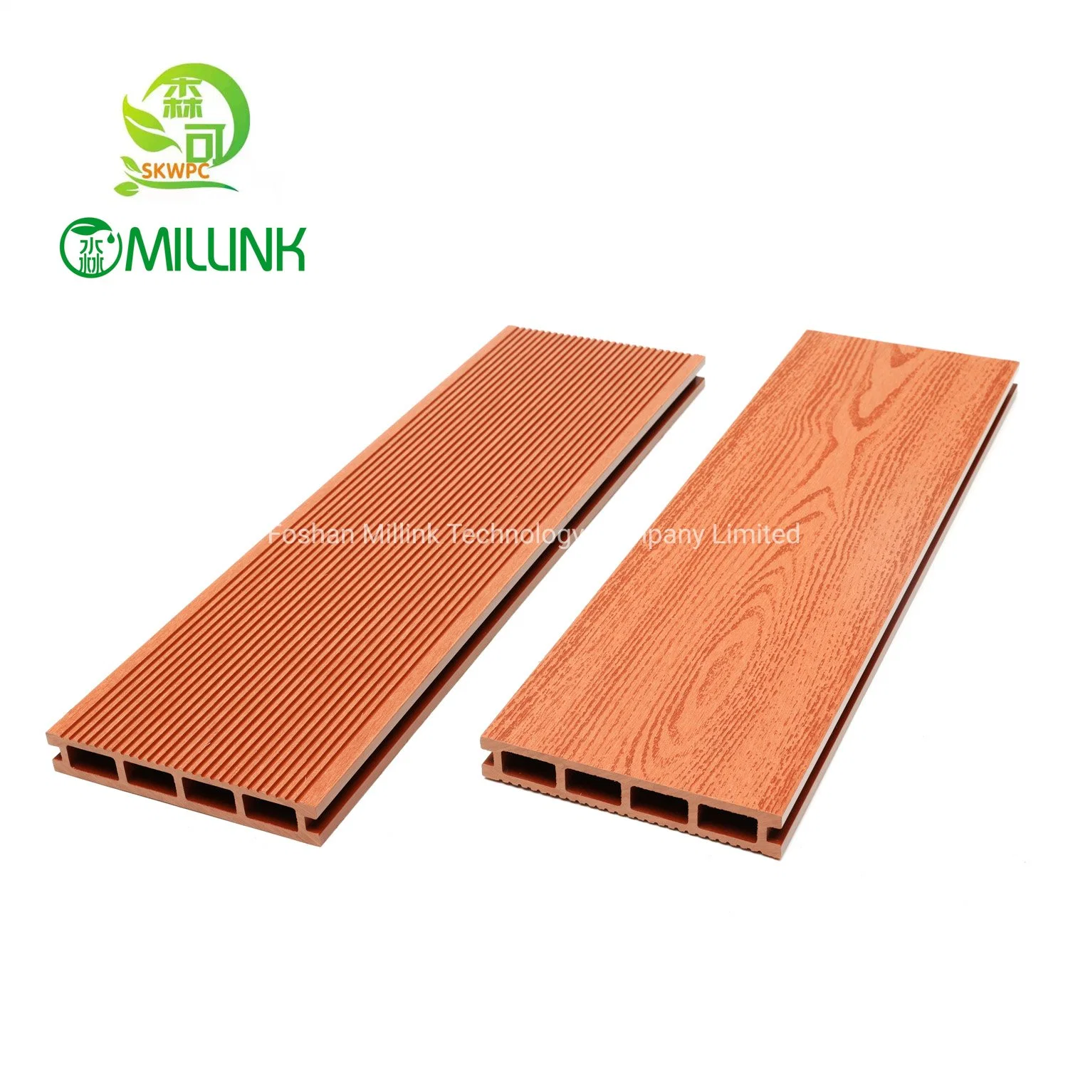 Piso de plástico de la cubierta de madera sólido de WPC de la cubierta del antiraspadura / Pisos de PE para exteriores