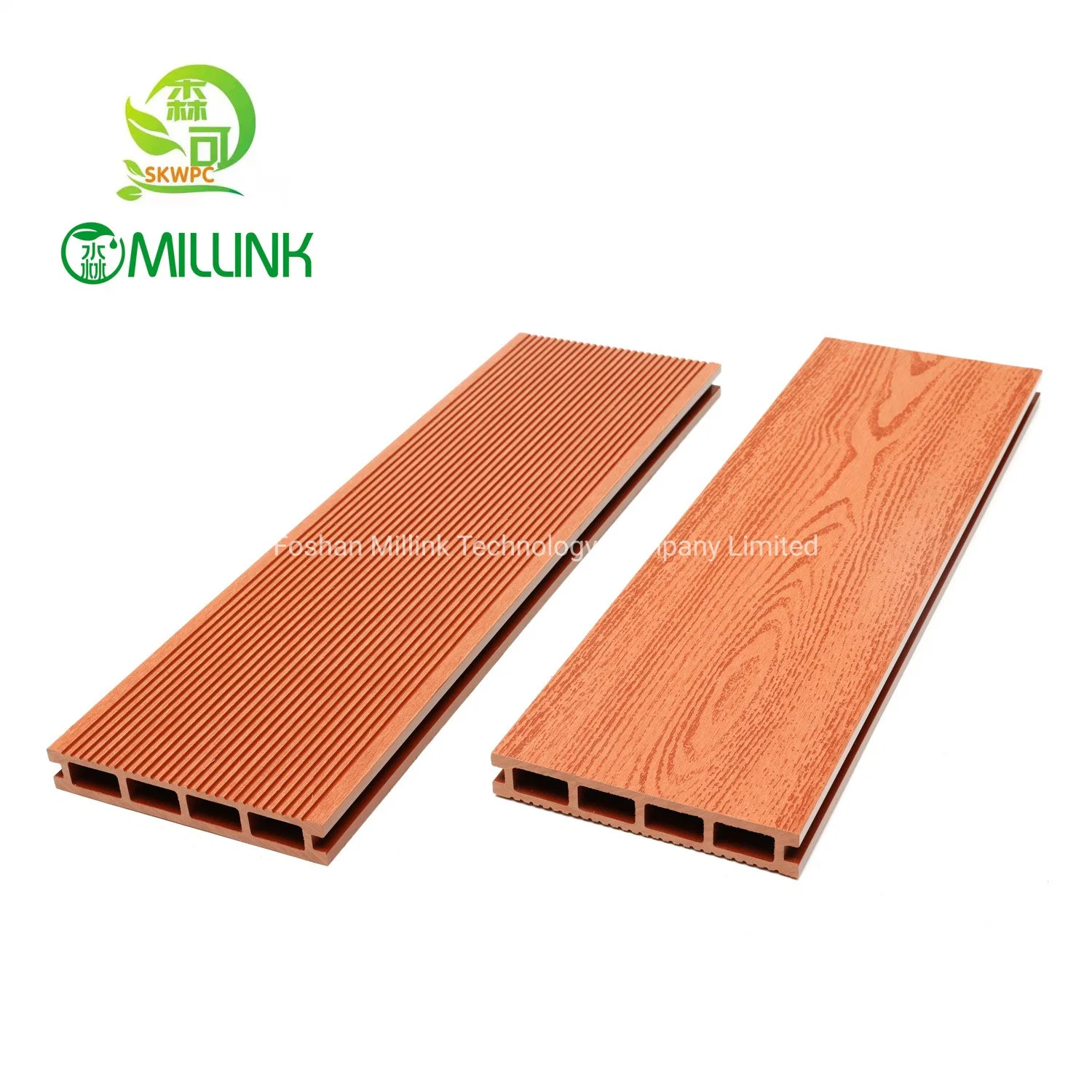 Anti Scratch Hollow Solid WPC Wood Plastic Deck Flooring / PE Flooring for Outdoor