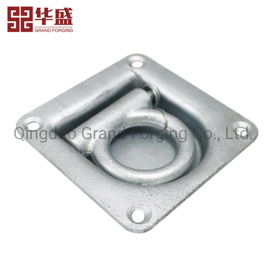 Galvanized Steel Square Floor Recessed Pan Fitting Tie Down Ring Truck Parts Recessed Anchor Lashing Ring