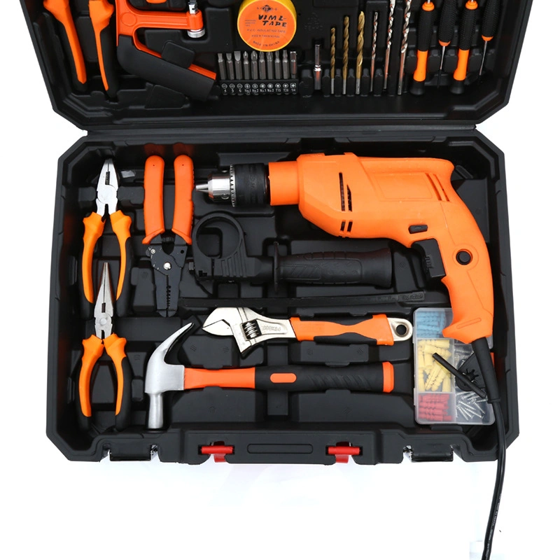118PCS Manual Hardware Tool Set Saw Wrench Socket Pliers Electric Drill Screwdriver Electrician Woodworking Repair Tools Household Hardware Tool Set