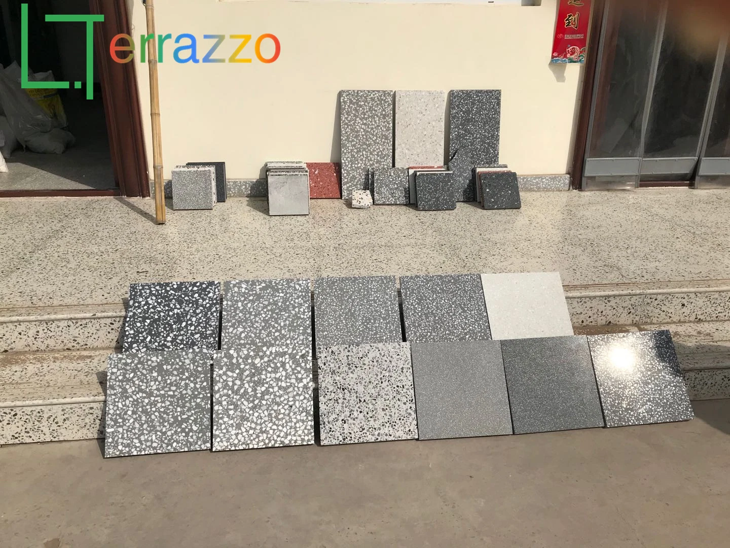 High quality/High cost performance Beveled Anti-Skid Terrazzo White Exterior Floor Tile