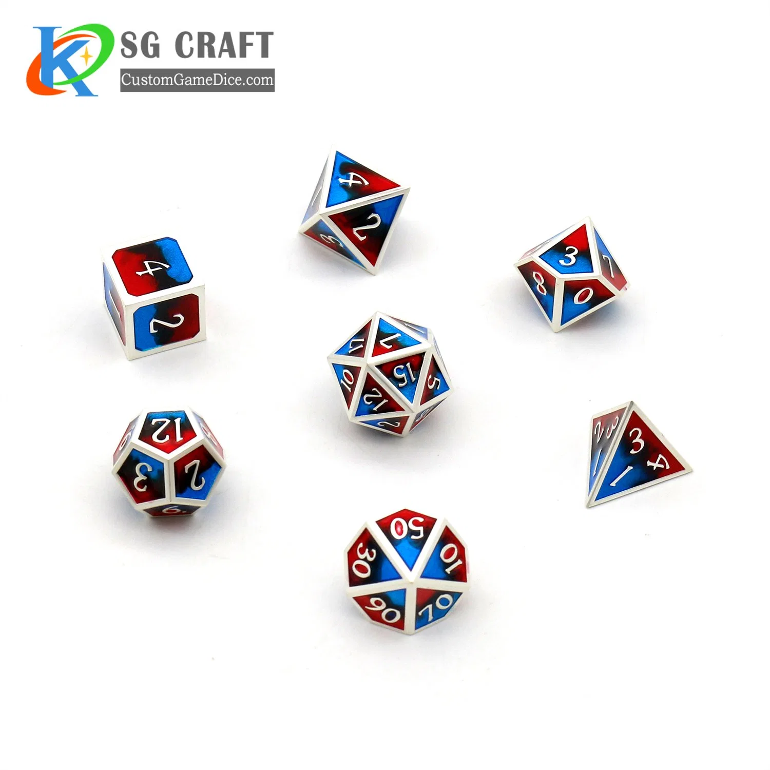 Professional Custom High quality/High cost performance  Customized Color Casino Game Enamel Metal Dice Adult Dice Games