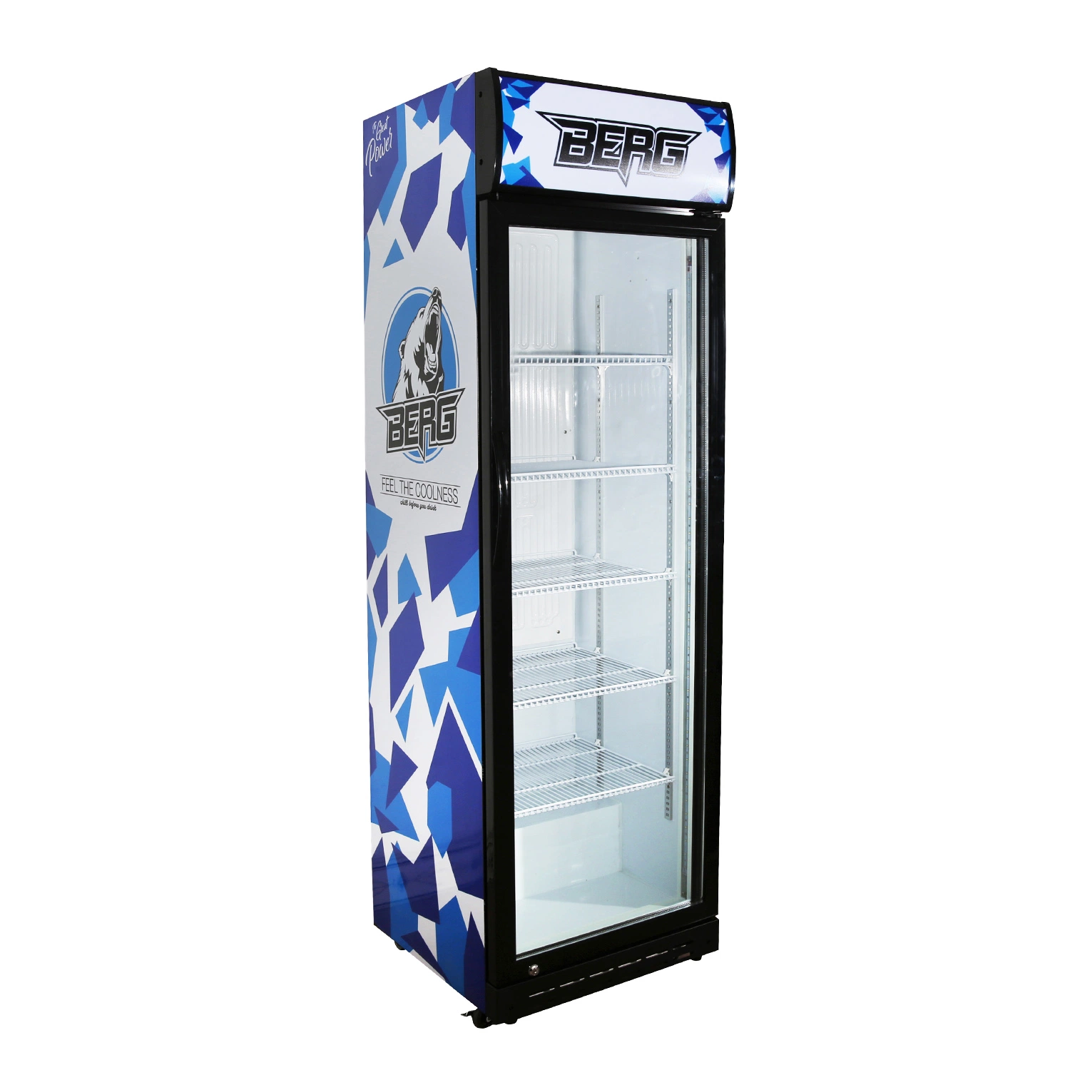 Hot Sale Restaurant Upright Showcase Cooler Cabinet for Fruit and Vegetable 388 Liters Single Door Upright Showcase, Upright Cooler, Glass Door Low Noise Fridge