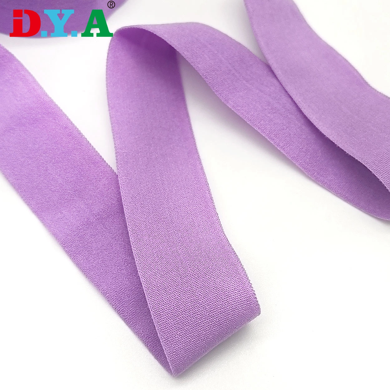 Factory Wholesale/Supplier Very Peri Binding Elastic Tape Nylon Spandex Purple Fold Over Elastic for Garment Underwear