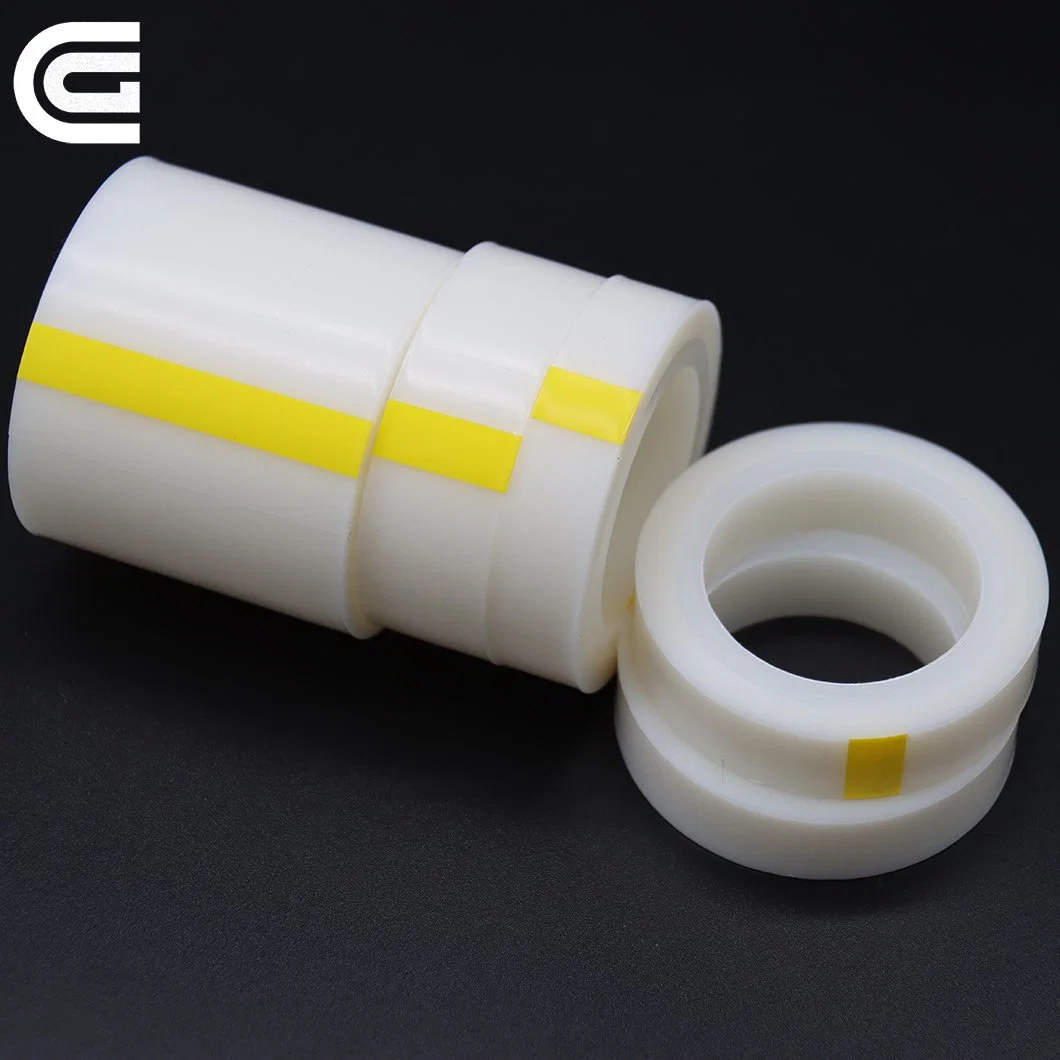 Cinta de película de PTFE Skived resistente a altas temperaturas de color blanco con adhesivo de silicona.