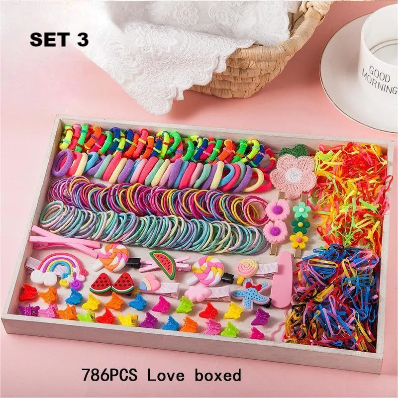 Whosale Customized Children's Accessories Various Hair Rope Loop Hair Tie Set