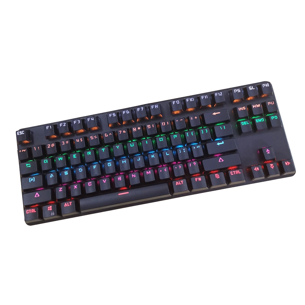 Hot Sale 87-clé mécanique ergonomique étanche Gamer jeu clavier mécanique RVB