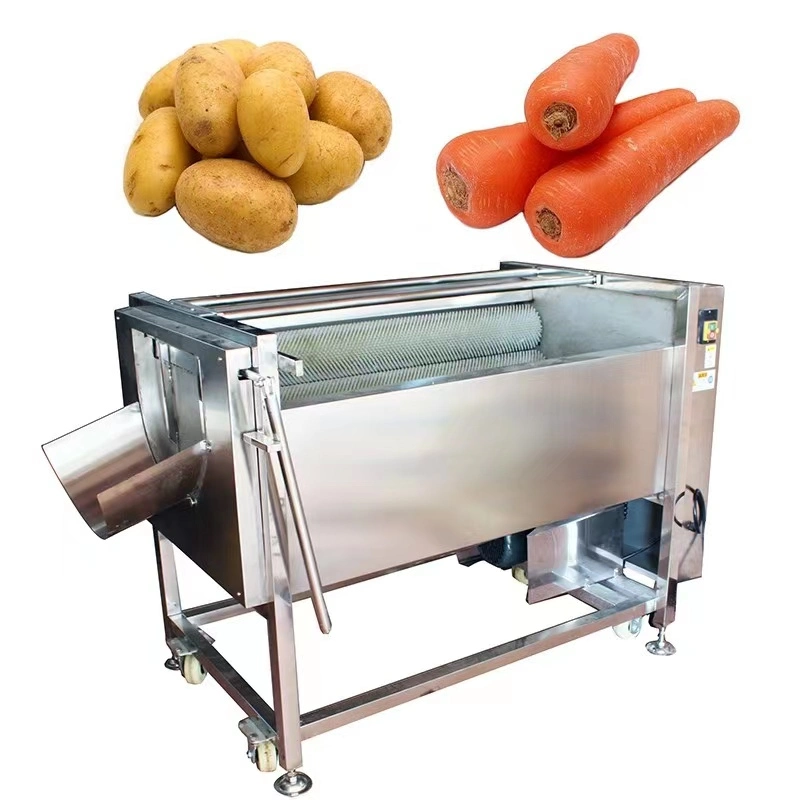 Food Processing Vegetable Equipment 2016 Stainless Steel Brush Type Carrot Potato Washer and Peeler Machine