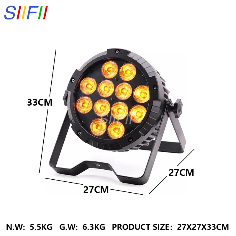 Waterproof Battery PAR Light 12X18W Rgbaw+UV 6 in 1 LED Mobile Phone APP Control Stage Light DJ Disco Equipment