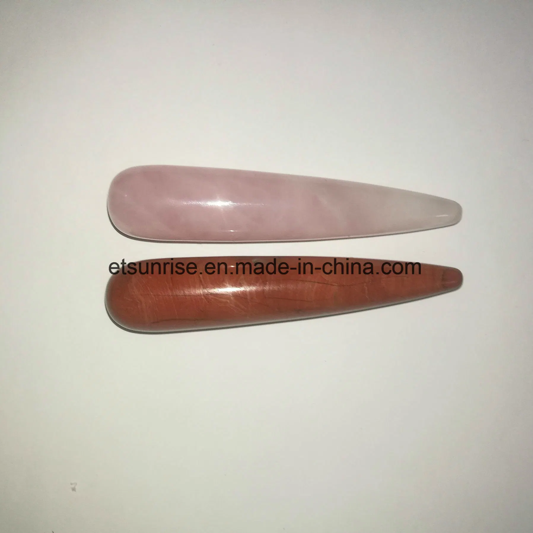 Semi Precious Stone Natural Crystal Rose Quartz Massage Wands Decoration