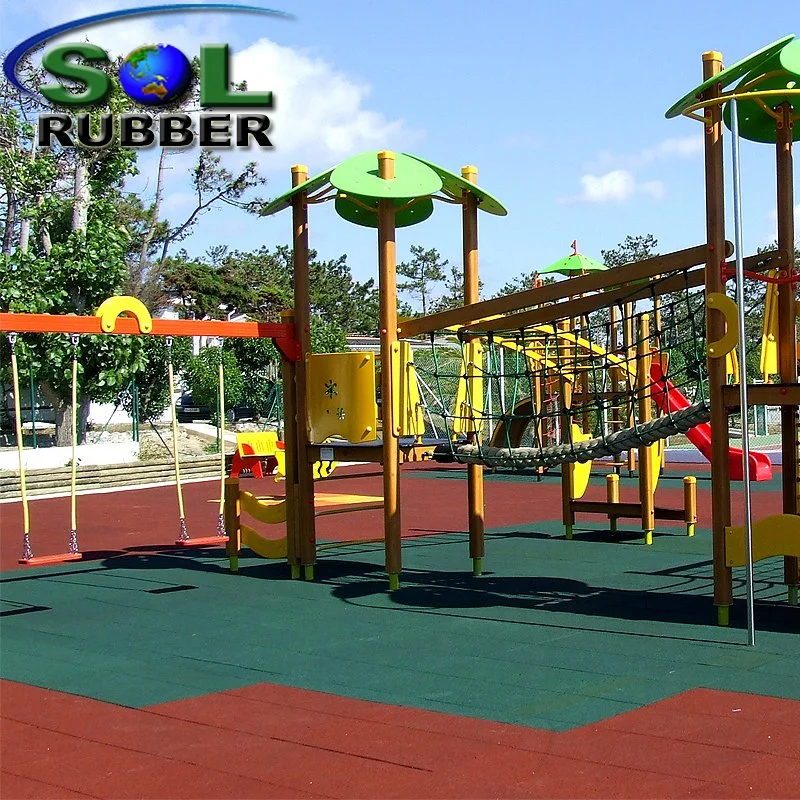 Sol Rubber En1177 Protección Zona de juegos exterior Pisos de caucho baldosas