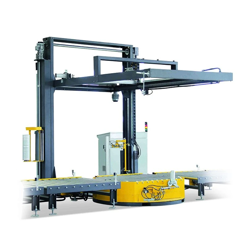 Automatic Pallet Stretch Wrapping Machine with Top Sheet Dispenser and Conveyor High Efficiency Wrapper Machine