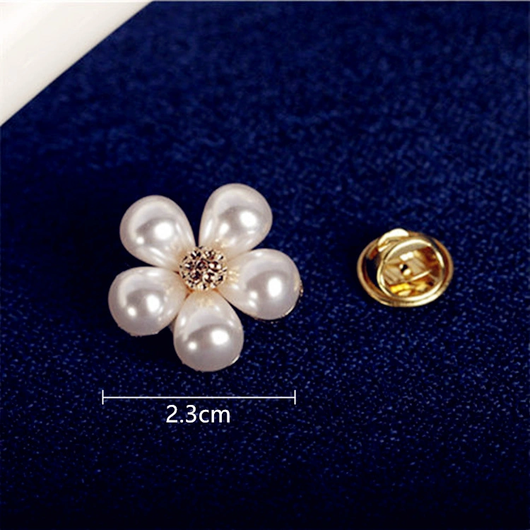 Small Daisy Corsage Pearl Brooch Small Button Shirt Collar Pin Shoulder Clasp