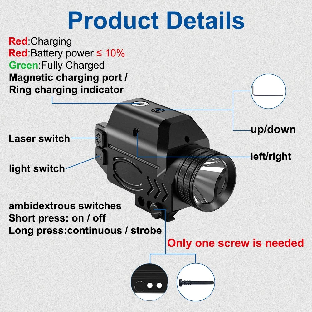 Mini Tactical Green Laser Sight 11mm/20mm Picatinny Dual-Use Scope for Gun DOT Laser Sight Flashlight Combo