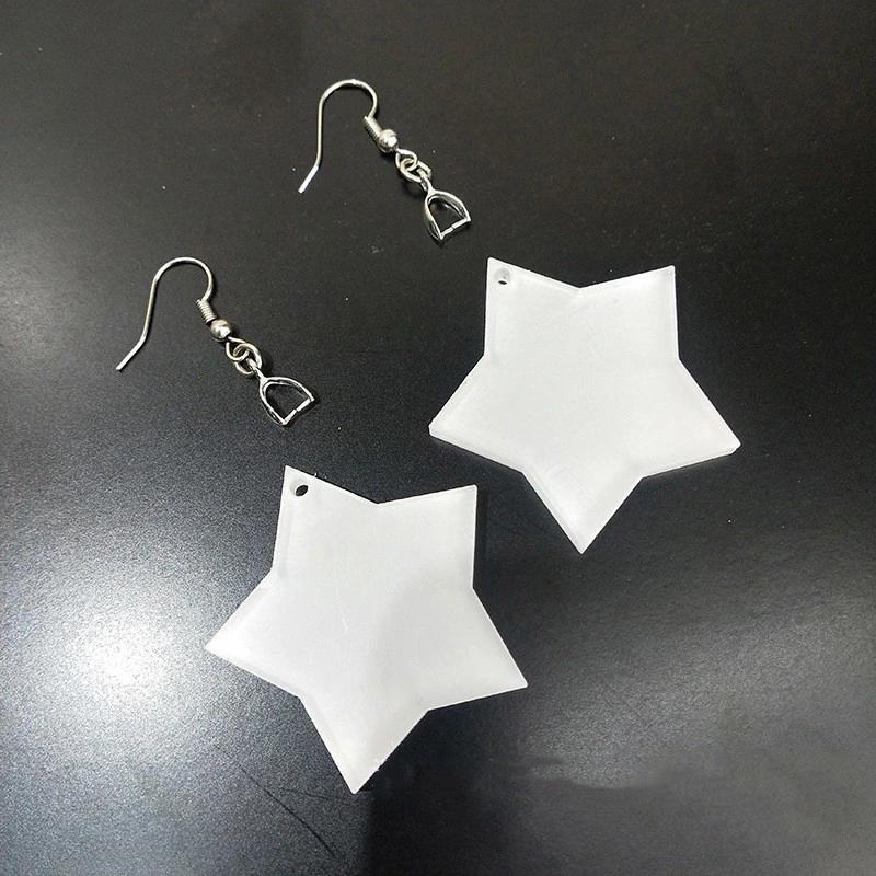 Sublimation Acrylic Accessories Pendant Earrings Star Transparent Plastic Earrings DIY Jewelry