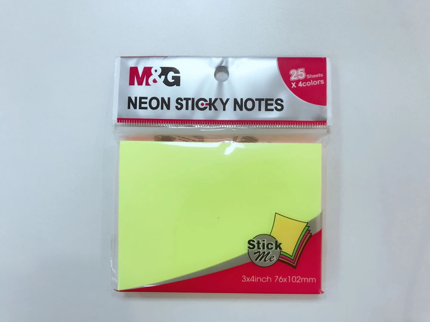 M&G 3"X4" Neon Color Sticky Notes 25sheets*4colors for Gift or Promotional