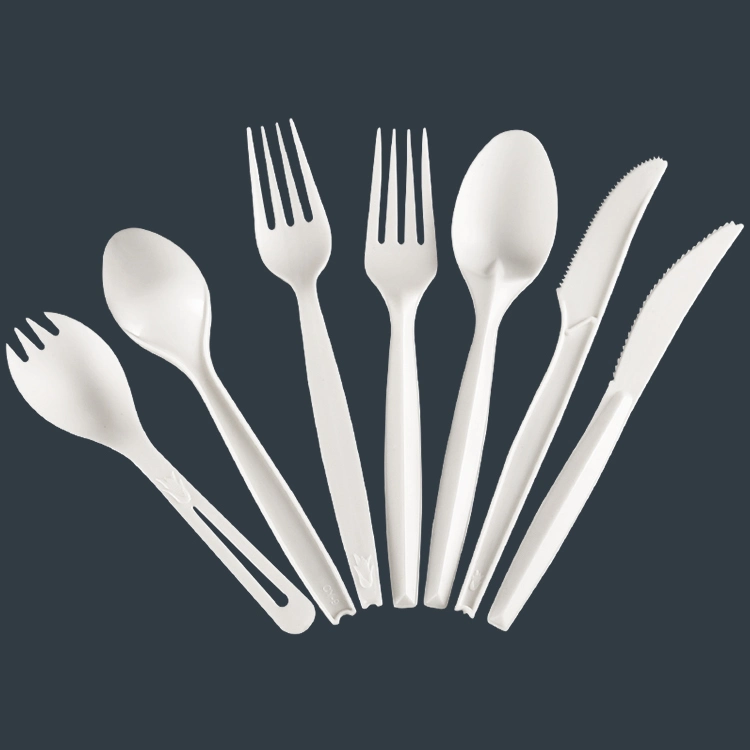 Biodegradable Disposable Tableware PLA Spoon Fork for Cake