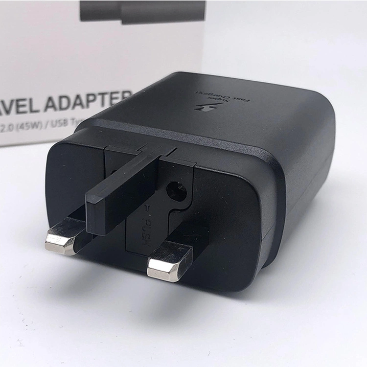 Convient pour le chargeur Samsung 45W UK Note10/20 Tête de charge S20 21 Super Charge Rapide Pd Tête de charge Flash.